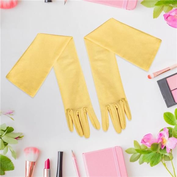 Long Opera Party Gloves for Women 1920s 20s Satin Gloves Costumes Elbow Length - Picture 5 of 6